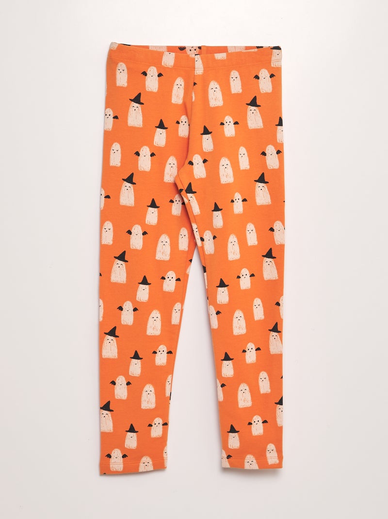 Leggings grossas com motivos - Halloween LARANJA - Kiabi