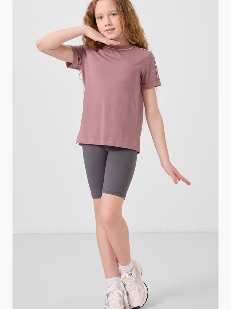 Leggings infantil de algodão tommy Cinza-preto - Kiabi