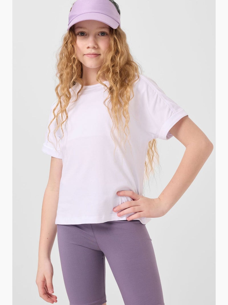 Leggings infantil de algodão tommy Malva - Kiabi