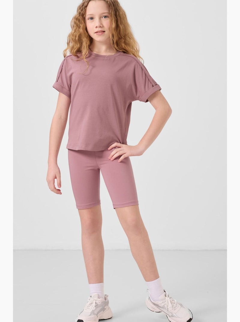 Leggings infantil de algodão tommy Rosa velho - Kiabi