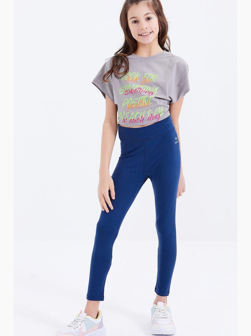Leggings infantil tommy Preto Cinza - Kiabi
