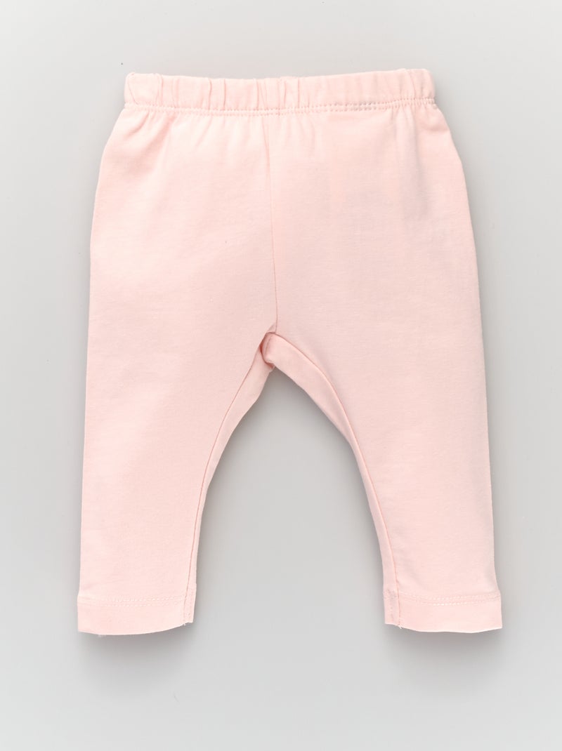 Leggings lisas com folhos atrás Rosa - Kiabi