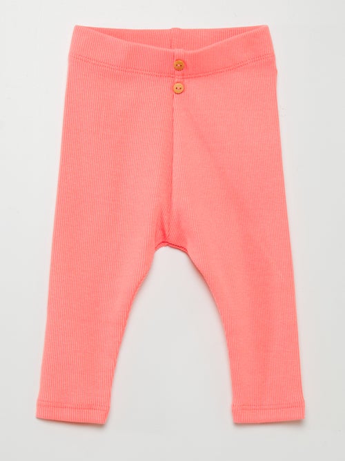 Leggings lisas em malha nervurada - Kiabi