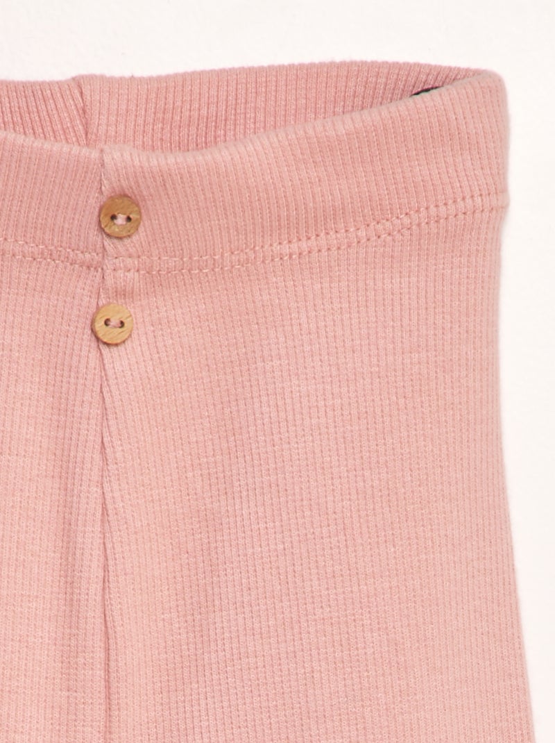 Leggings lisas em malha nervurada ROSA - Kiabi