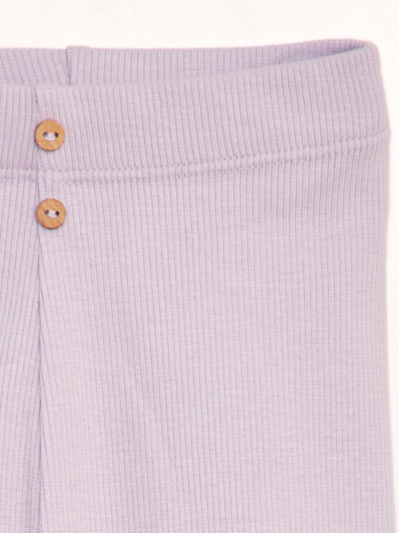 Leggings lisas em malha nervurada ROSA - Kiabi