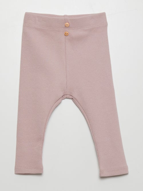 Leggings lisas em malha nervurada - Kiabi