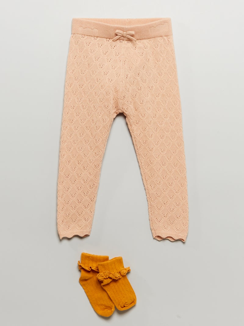 Leggings + meia - 2 peças BEGE - Kiabi