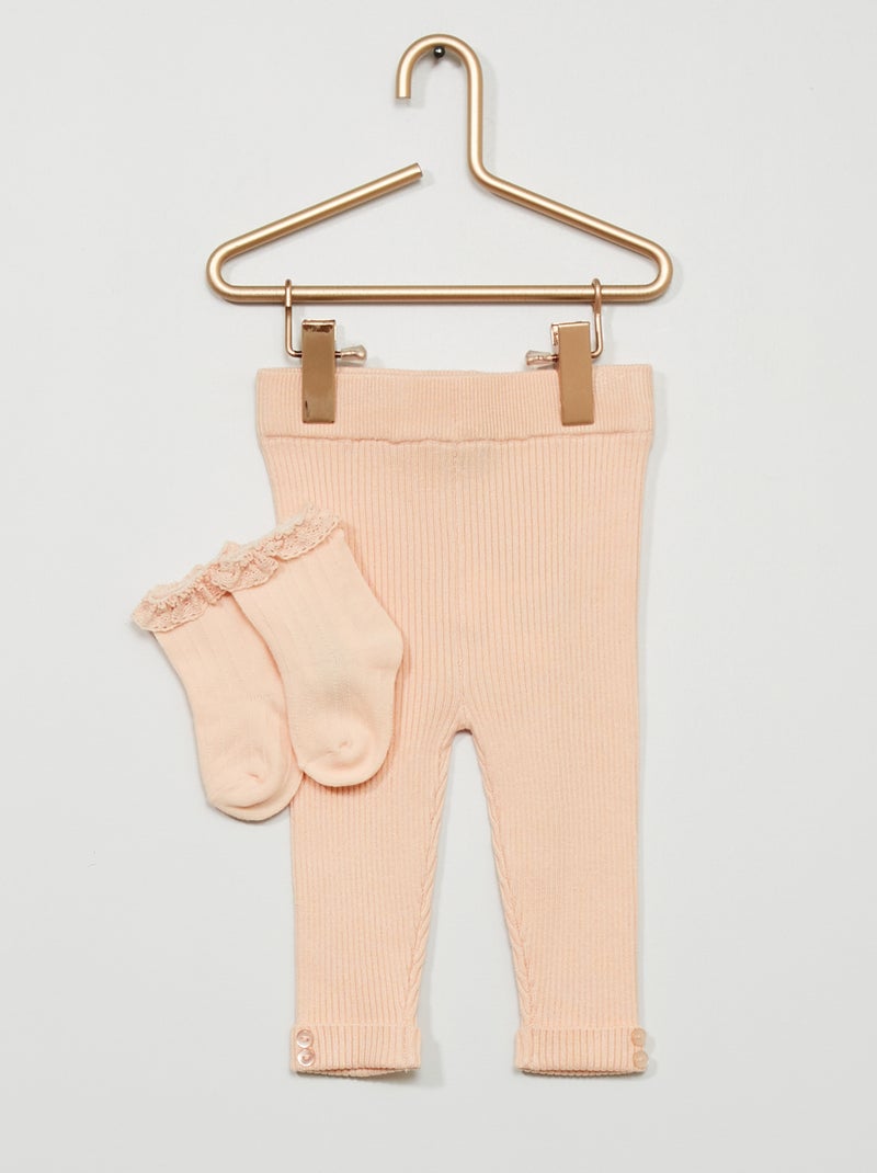 Leggings + meias a condizer BEGE - Kiabi