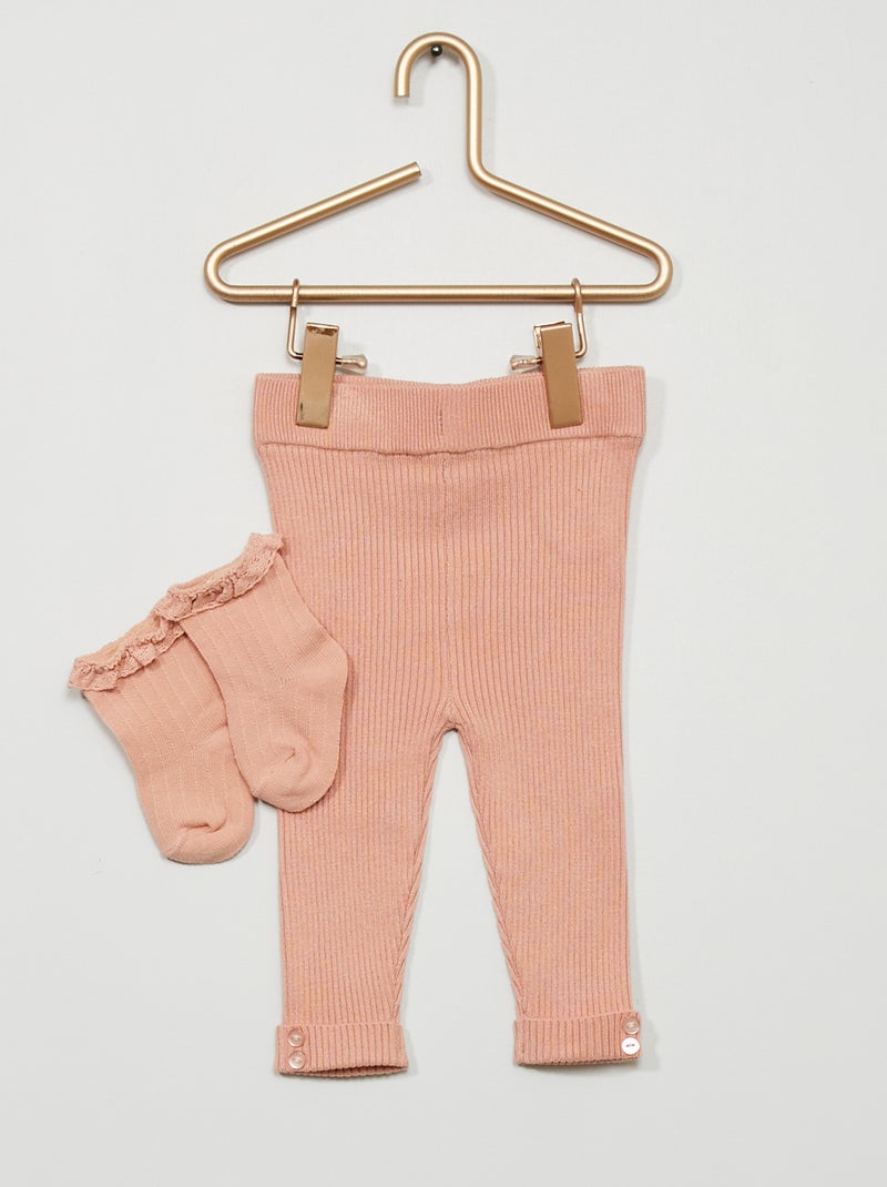Leggings + meias a condizer Rosa - Kiabi