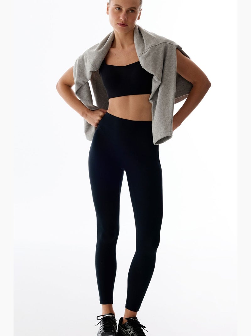 Leggings modeladores de perna justa e cintura alta penti Preto - Kiabi