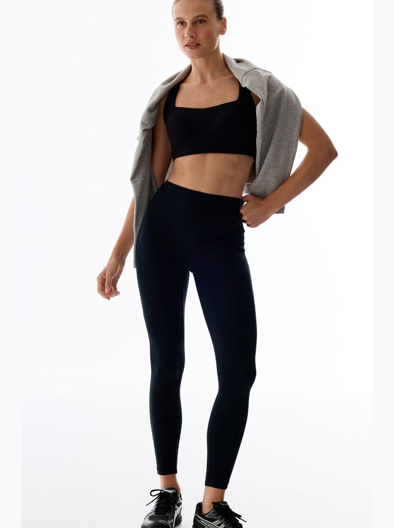 Leggings modeladores de perna justa e cintura alta penti Preto - Kiabi