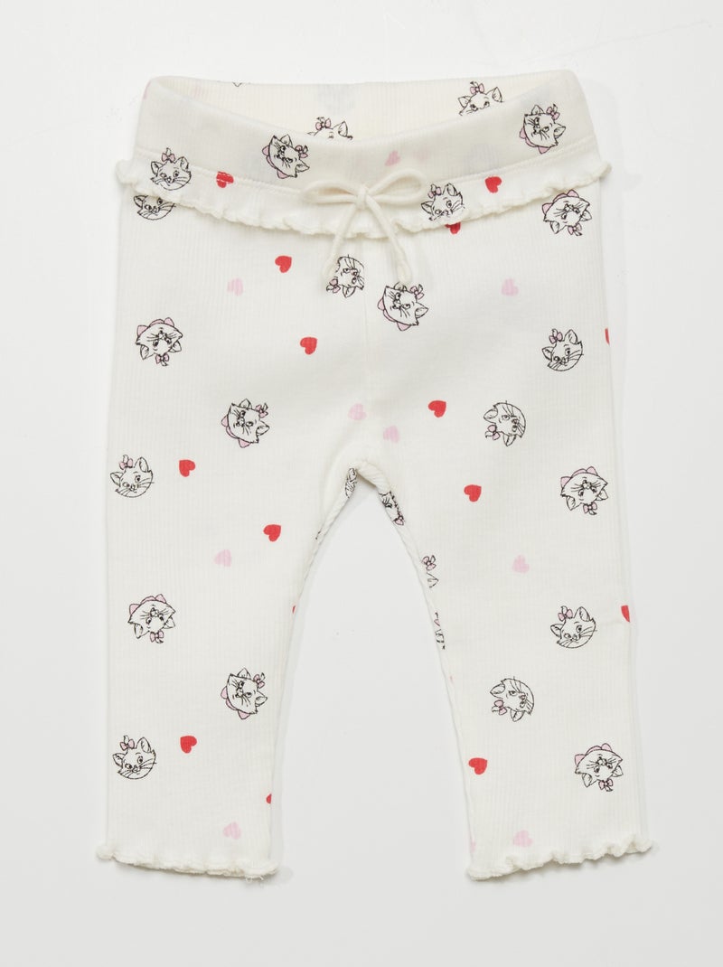 Leggings nervuradas 'Disney' BRANCO - Kiabi