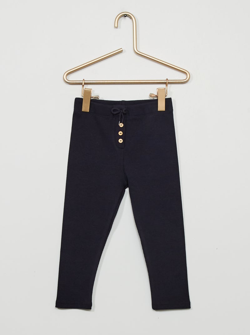 Leggings nervuradas lisas AZUL - Kiabi