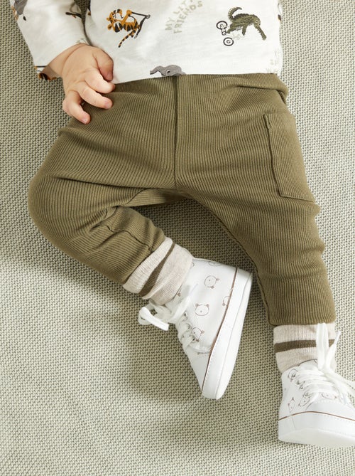 Leggings nervuradas + meias - Kiabi