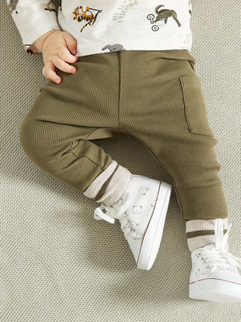 Leggings nervuradas + meias CAQUI - Kiabi