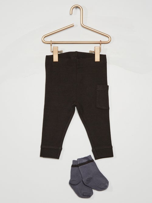 Leggings nervuradas + meias - Kiabi