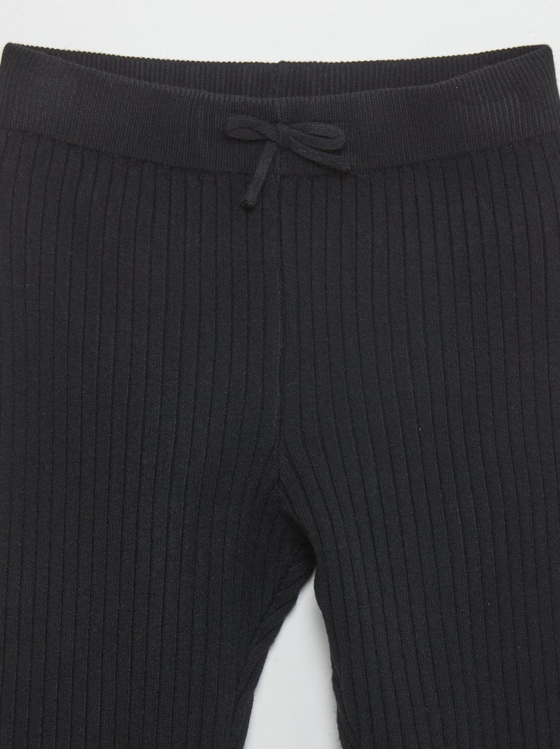 Leggings nervuradas Preto - Kiabi