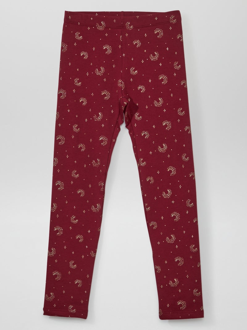 Leggings quentes com cintura elástica VERMELHO - Kiabi