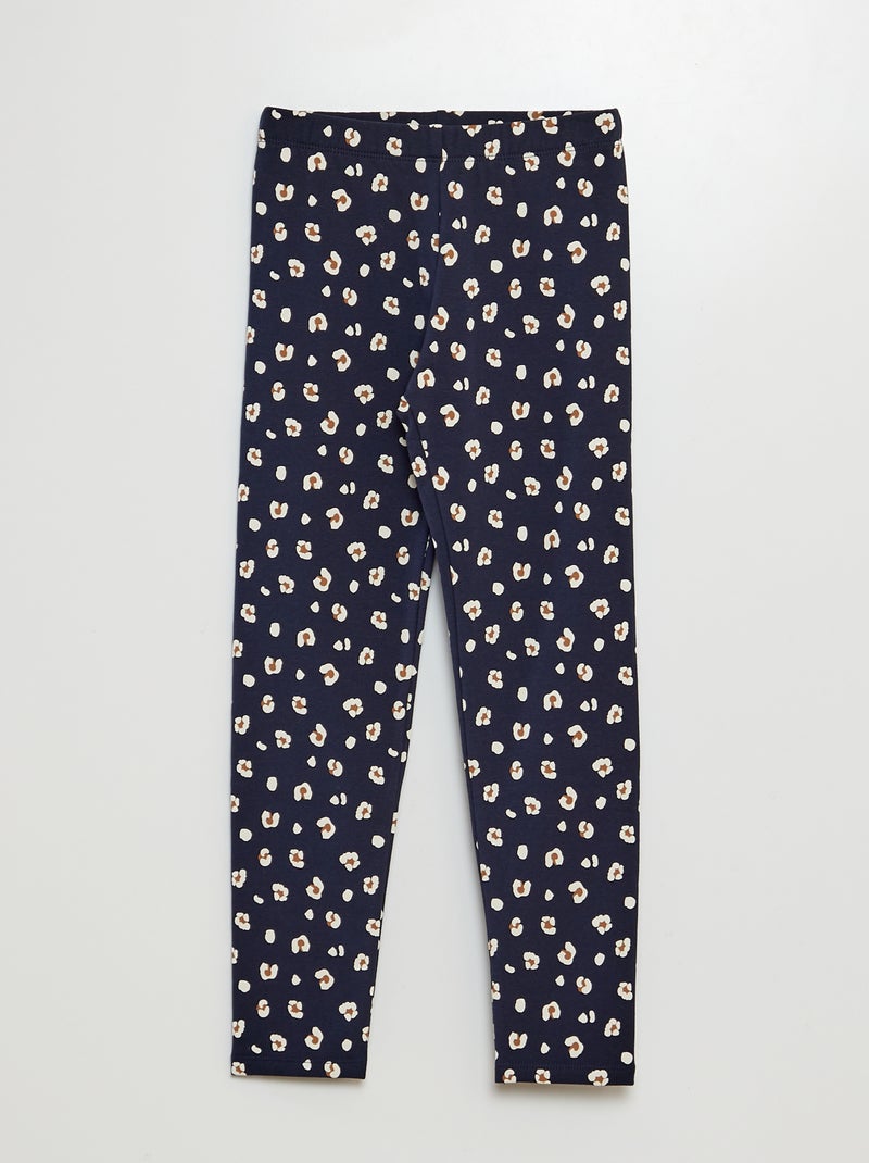 Leggings quentes com estampado AZUL - Kiabi