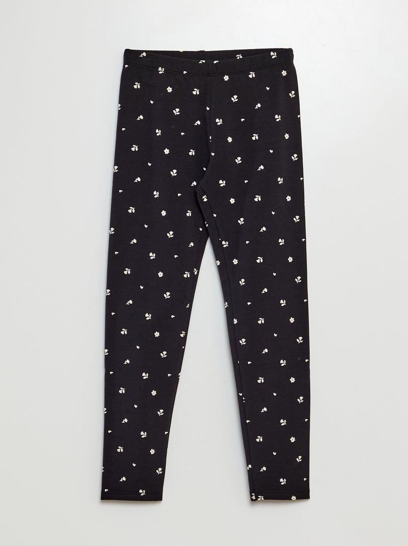 Leggings quentes com estampado PRETO - Kiabi