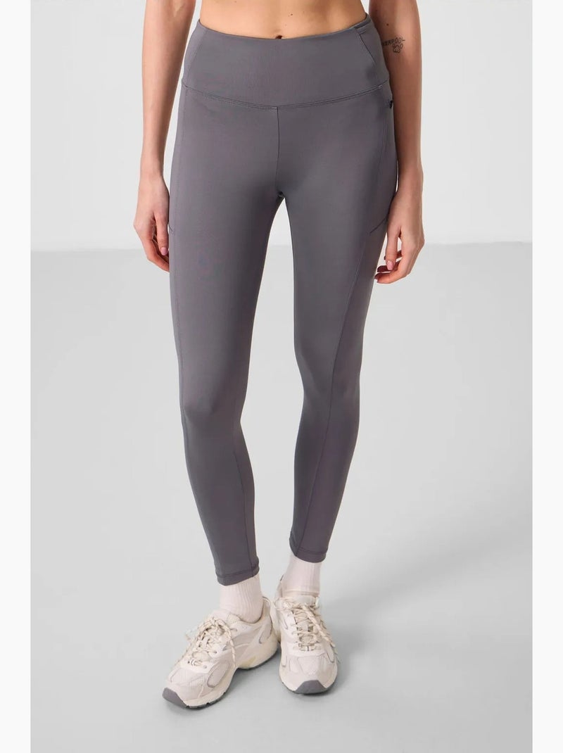 Leggings skinny de cintura subida com bolso tommy Cinza médio - Kiabi