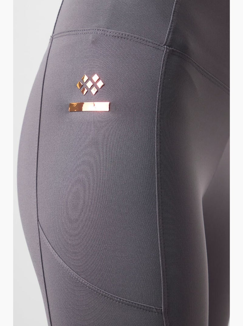 Leggings skinny de cintura subida com bolso tommy Cinza médio - Kiabi