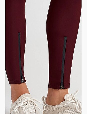 Leggings skinny de cintura subida com detalhe de fecho dilvin