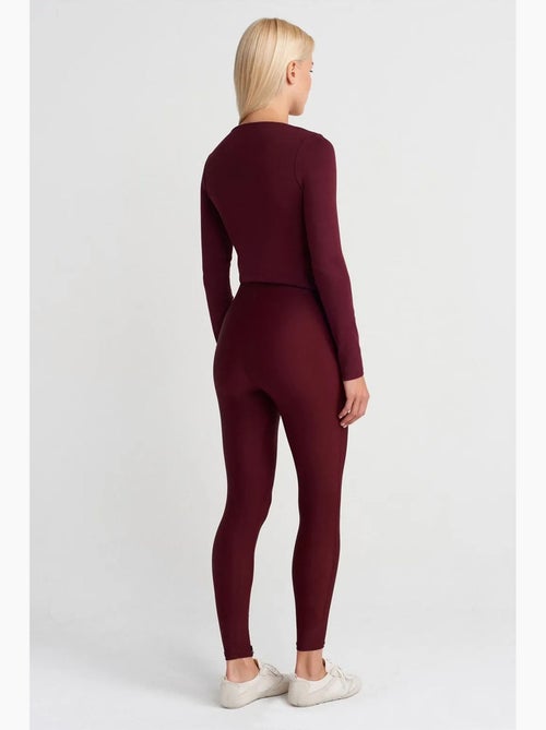 Leggings skinny de cintura subida com detalhe de fecho dilvin - Kiabi Leggings skinny de cintura subida com detalhe de fecho dilvin - Kiabi