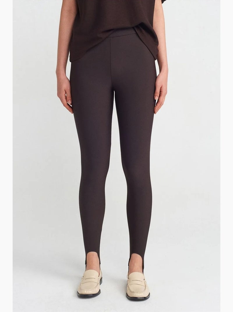 Leggings skinny de cintura subida dilvin Castanho-chocolate - Kiabi