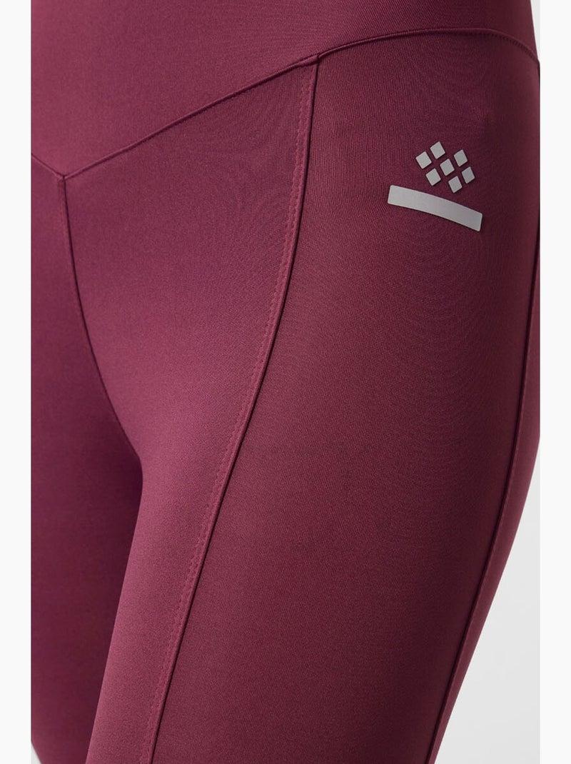 Leggings skinny de cintura subida tommy Vermelho bordô - Kiabi