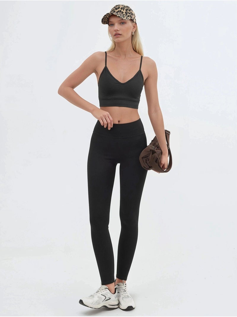 Leggings skinny pull-on de cintura subida busem Preto - Kiabi