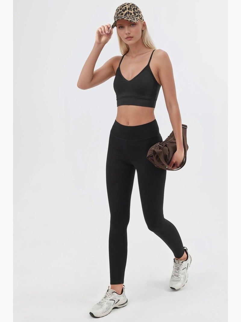 Leggings skinny pull-on de cintura subida busem Preto - Kiabi