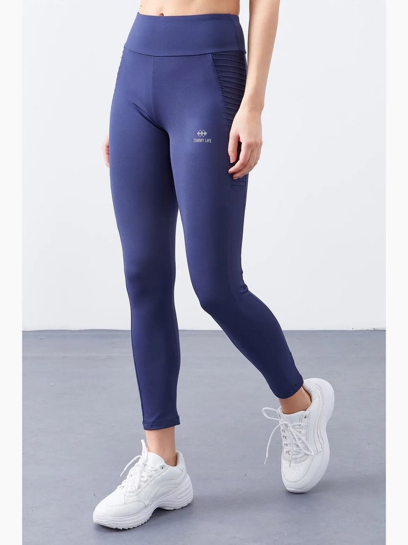 Leggings slim fit de cintura subida tommy Azul-marinho - Kiabi