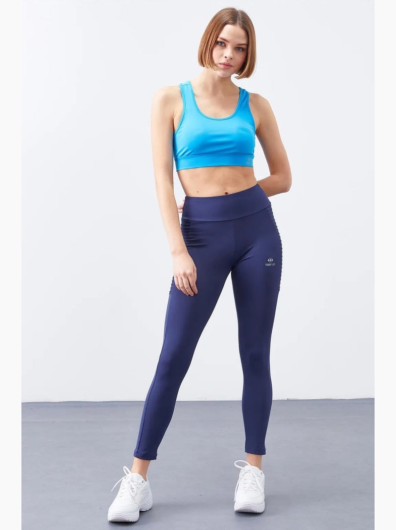 Leggings slim fit de cintura subida tommy Azul-marinho - Kiabi