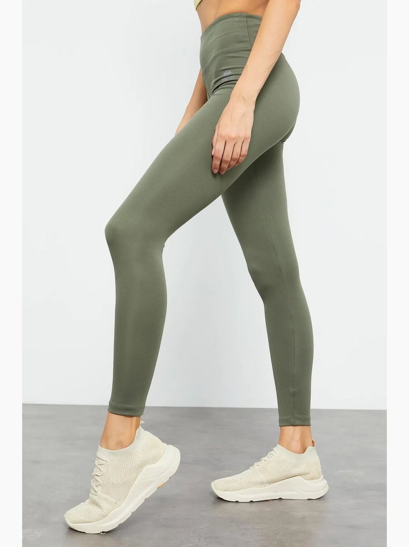 Leggings slim fit de cintura subida tommy Cáqui - Kiabi