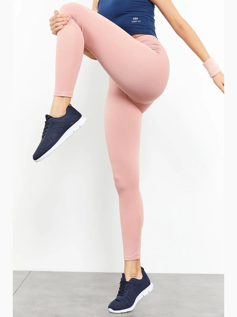 Leggings slim fit de cintura subida tommy Rosa - Kiabi