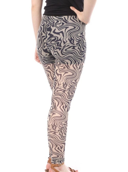 Leggings Vero Moda Lia com Padrão Preto/Cru - Kiabi Leggings Vero Moda Lia com Padrão Preto/Cru - Kiabi