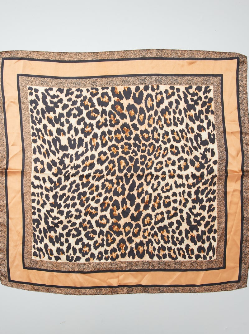 Lenço acetinado 'leopardo' CASTANHO - Kiabi