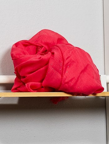 Lenço com brilhantes e pompons - Kiabi