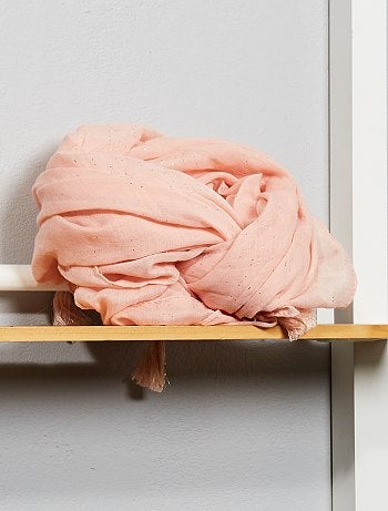 Lenço com brilhantes e pompons - Kiabi