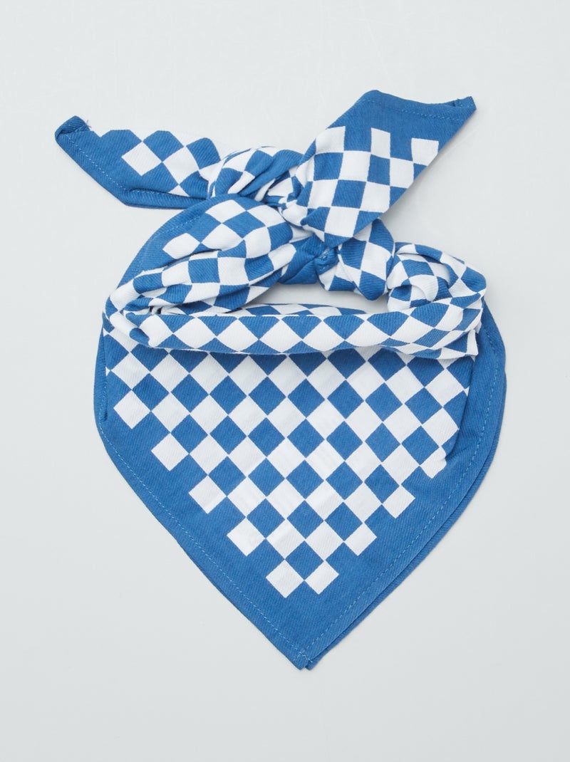Lenço com estampado 'axadrezado' AZUL - Kiabi
