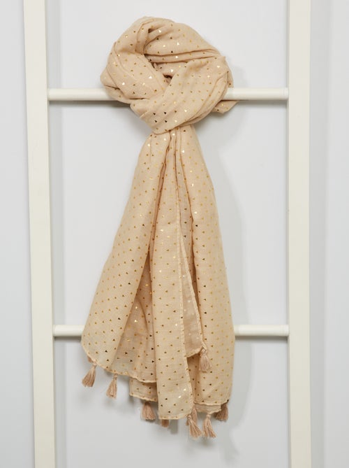 Lenço com estampado dourado - Kiabi