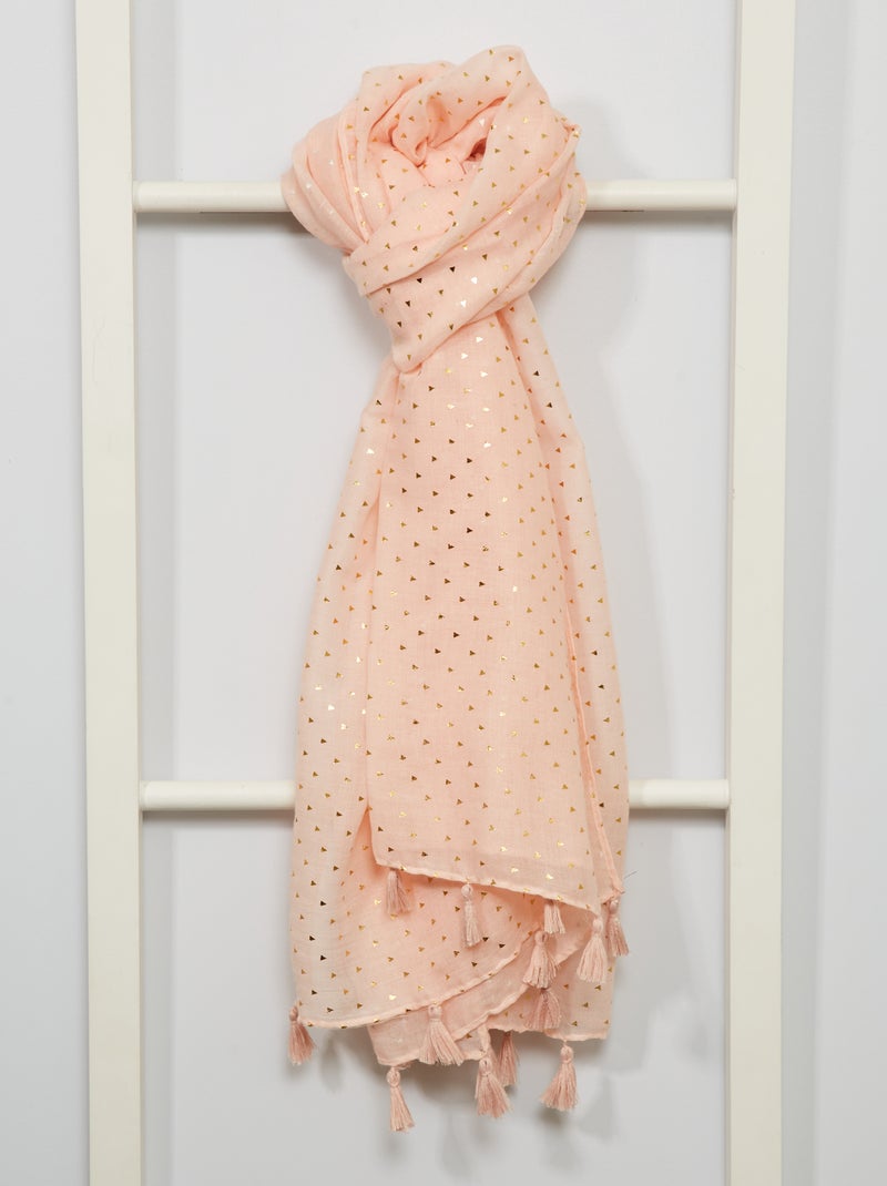 Lenço com estampado dourado Rosa - Kiabi