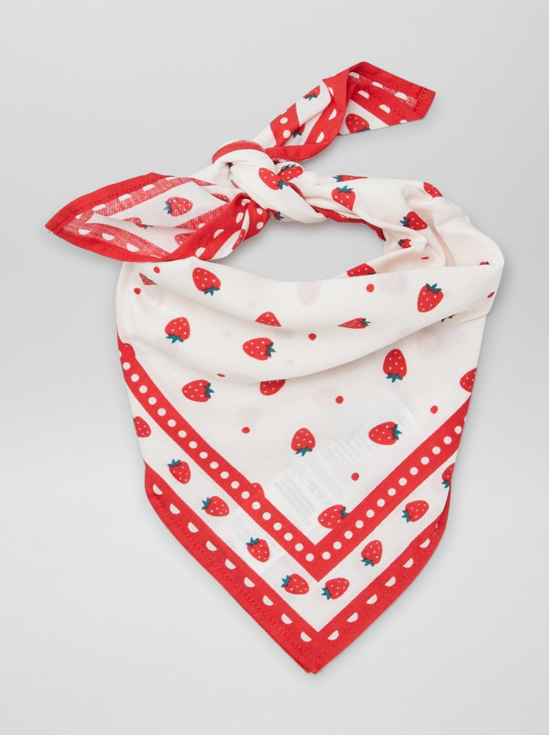 Lenço com estampado 'Morangos' BRANCO - Kiabi