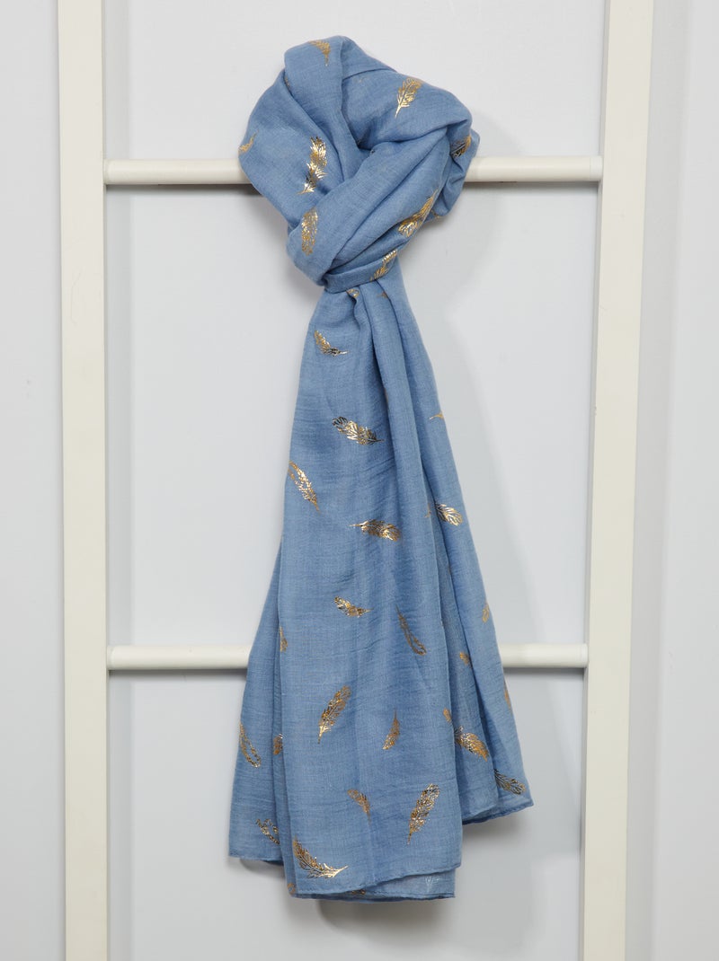 Lenço com estampado 'pena' AZUL - Kiabi