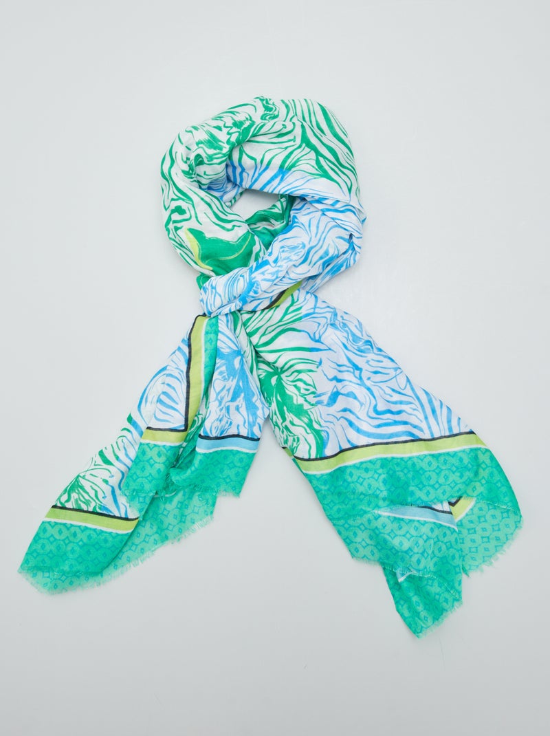 Lenço com estampados coloridos VERDE - Kiabi