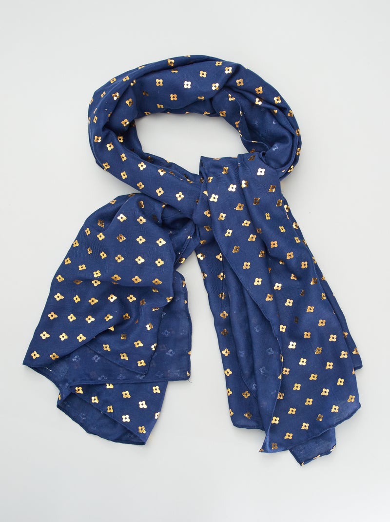 Lenço com motivo dourado AZUL - Kiabi