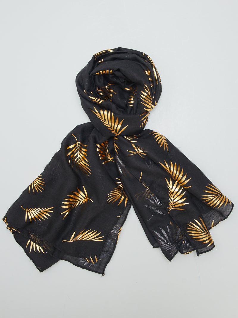 Lenço com motivos metalizados PRETO - Kiabi