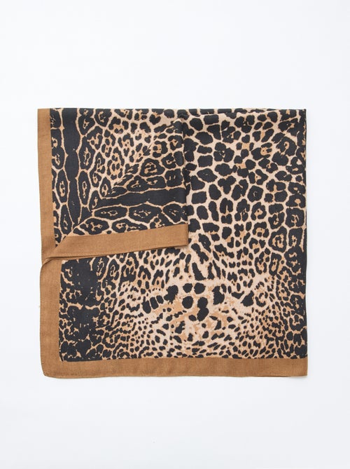 Lenço com padrão de leopardo - 90 x 90 cm - Kiabi