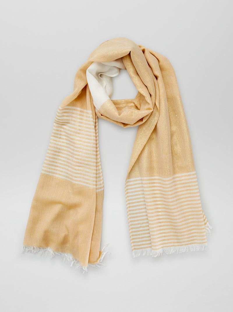 Lenço dourado às riscas Camel - Kiabi